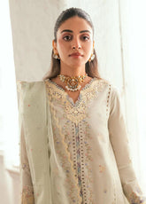 Qalamkar Embroidered Lawn 3 Piece Unstitched Suit QLM25LL SB-08 RIMSHA